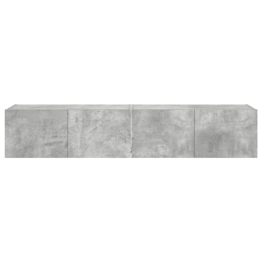 Mobili TV a Parete con Luci LED 2pz Grigio Cemento 80x35x31 cm 837288