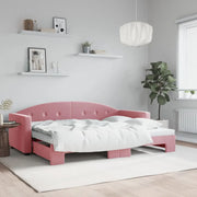 Divano Letto con Letto Estraibile Rosa 80x200 cm in Velluto 3197297