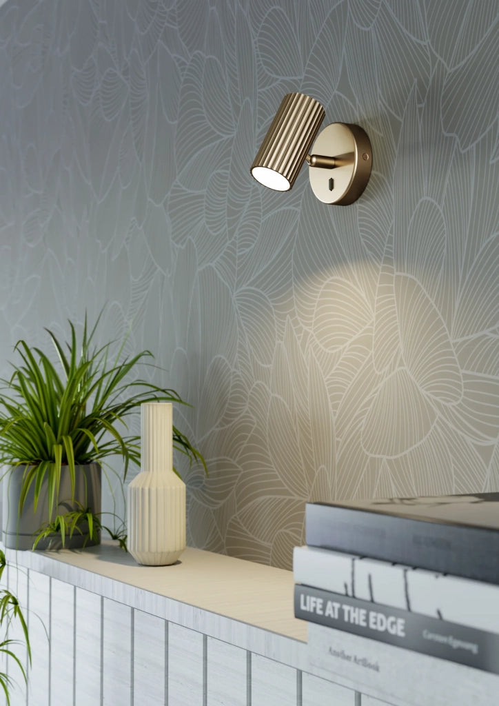 Applique Moderna Portillo Alluminio Ottone 1 Luce Gu10 Ip20