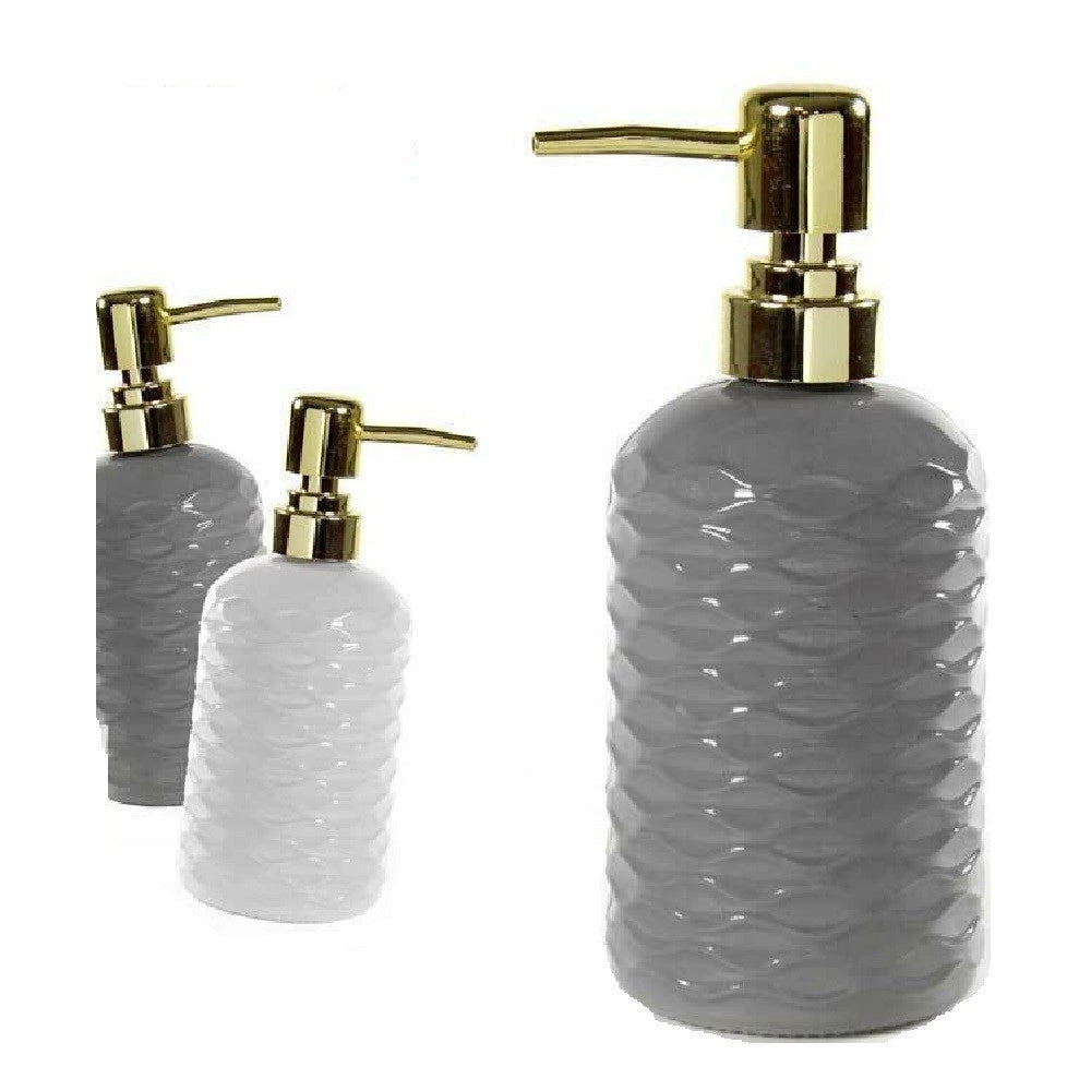 Trade Shop - Porta Sapone Liquido Dosatore Onda Dispenser 7x19 Cm In Vetro Vari Colori 785436 -