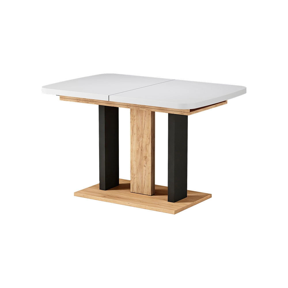 Vicco Tavolo da pranzo Estensibile Rovere bianco/nero/Goldkraft 120/160 x 80 cm 2 parti
