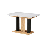 Vicco Tavolo da pranzo Estensibile Rovere bianco/nero/Goldkraft 120/160 x 80 cm 2 parti