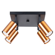 Lampada moderna in acciaio tubolare a 4 luci WINX Bittersweet Shimmer FI6/10, rame nero