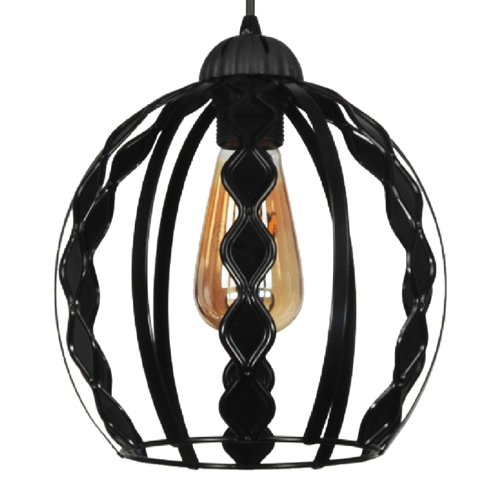 Lampada a Sospensione 'Finchley' con 1 Fonte Luce Lampada da Soffitto in Metallo con Paralume a Gabbia Decorativa Forma
