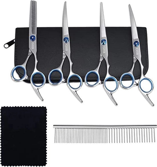 Scaletta per cani e gatti, forbici per la cura del pelo dei cani, pet combs, set 5