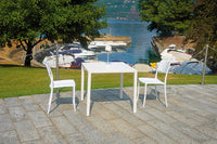 Tavolo da Giardino 70x70x75 cm Iseo in Acciaio Bianco