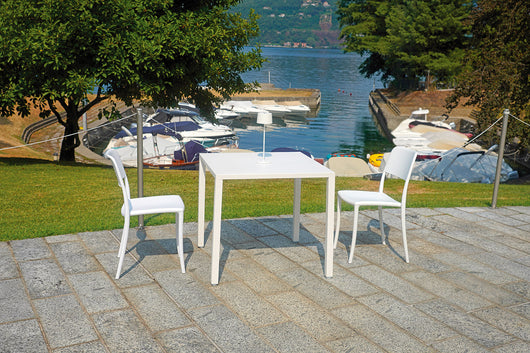 Tavolo da Giardino 70x70x75 cm Iseo in Acciaio Bianco
