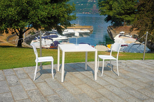 Tavolo da Giardino 80x80x75 cm Iseo in Acciaio Bianco