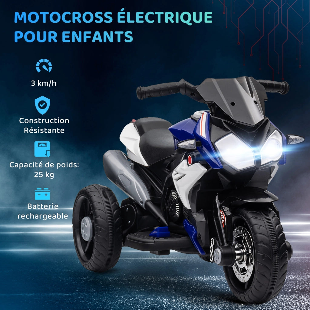 Veicolo Elettrico Bambini 3 Ruote 6V ¨C zephmum ¨C Blu 86x42x52