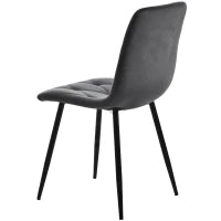 Set di 4 Sedie Moderne Imbottite in Velluto Twill, Motivo a Spina di Pesce, per Sala da Pranzo, 45x40x86 cm, Grigio