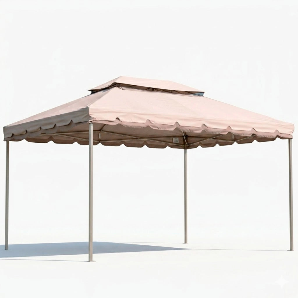 Telo Di Ricambio Per Gazebo Impermeabile In PVC Con Air Vent E Zanzariera Integrata Resistente A Sole Pioggia Vento E Intemperie Per Giardino Patio Outdoor 3 X 4 M Beige