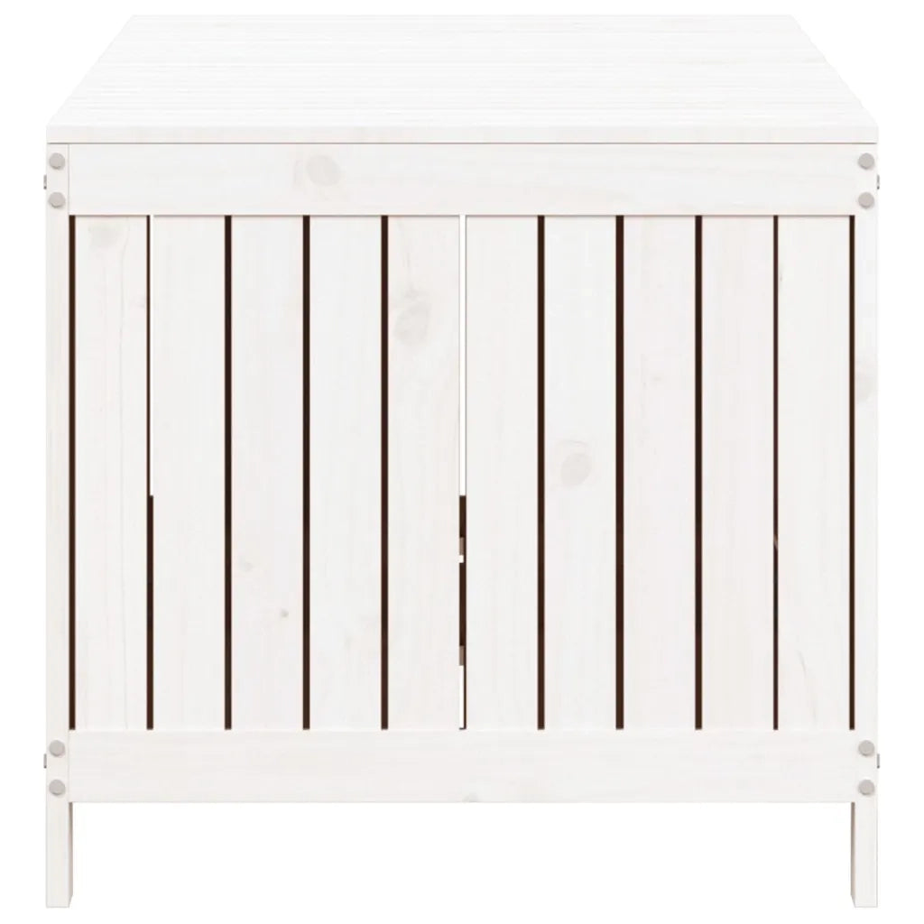 Contenitore da Giardino-Cassapanche da esterno Bianco 147x68x64 cm Legno Massello Pino