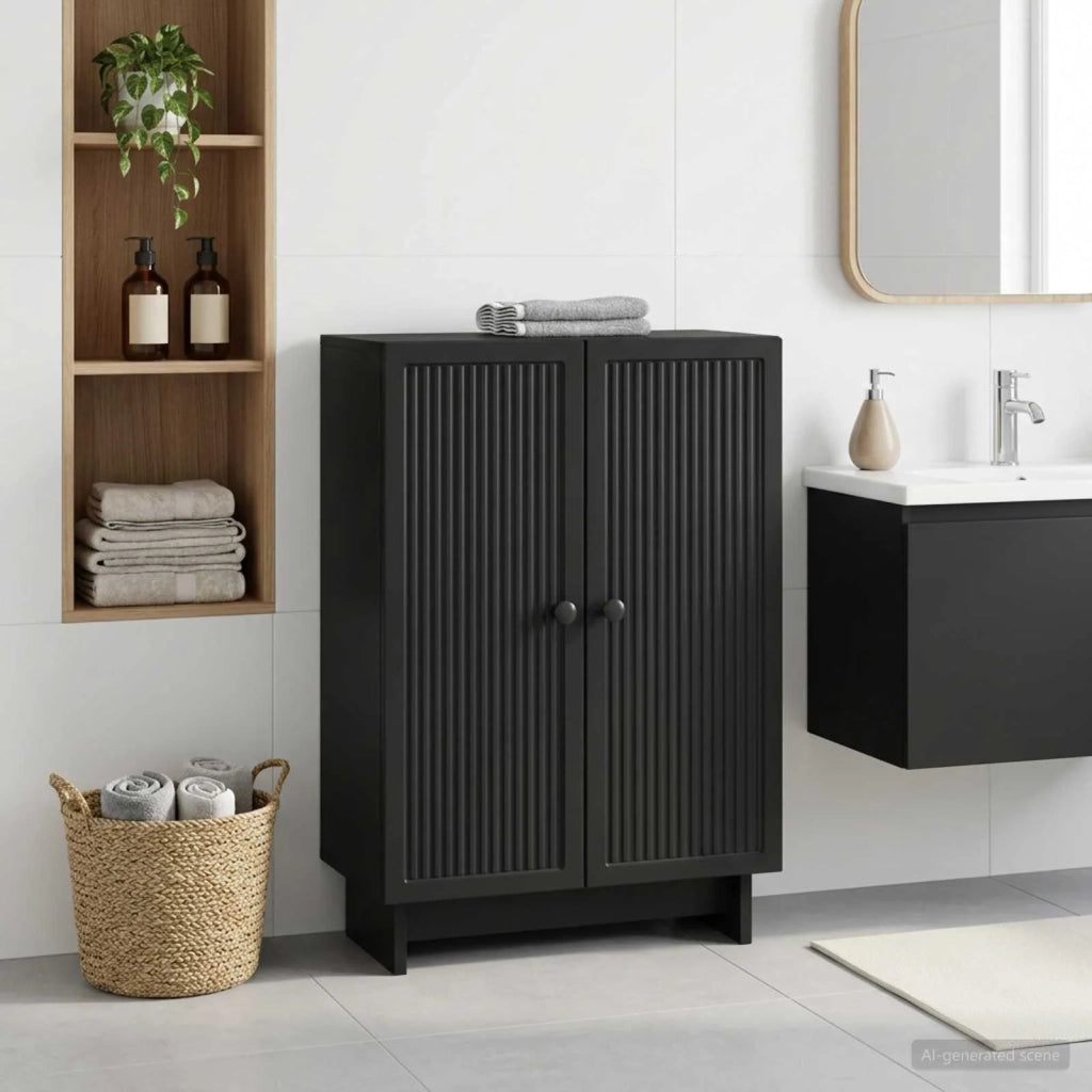 Mobiletto da Bagno EDE Nero 59,5 x 31 x 80 cm 895956