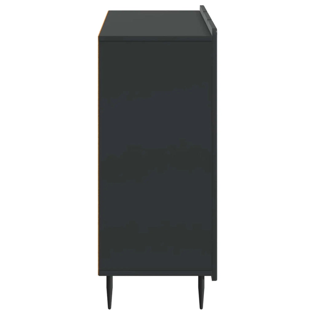 Credenza | Madia | Buffet da pranzo | Armadio da pranzo Nero 89 x 34,5 x 82 cm Legno ingegnerizzato