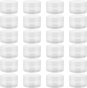 Contenitori in plastica trasparente da 100 ml con coperchi, 24 pezzi, BPA-free, adatti per la conservazione di saponi, trucchi, erbe e materiali di artigianato.