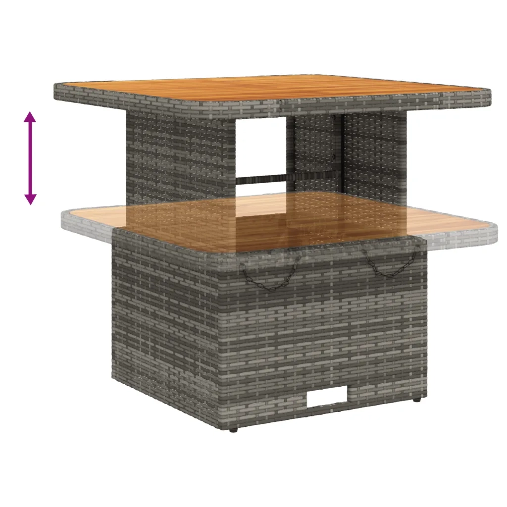vidaXL Set Divani da Giardino 7 pz con Cuscini in Polyrattan Grigio