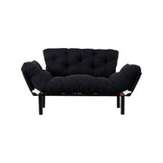 Guchol, Divano Letto 2 Posti Contenitore, 155x70 cm Nero