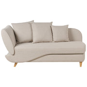 Chaise Longue in tessuto beige lato sinistro con contenitore soggiorno design moderno