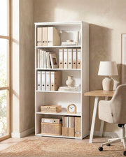 Armadio ufficio Carolina - Mobile archivio - 4 mensole incluse - L. 90 x H. 199 x P. 42,5 cm – Bianco_