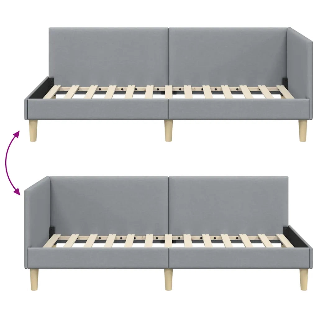 vidaXL Cornice del letto ad angolo Altro Grigio chiaro 80 x 200 cm