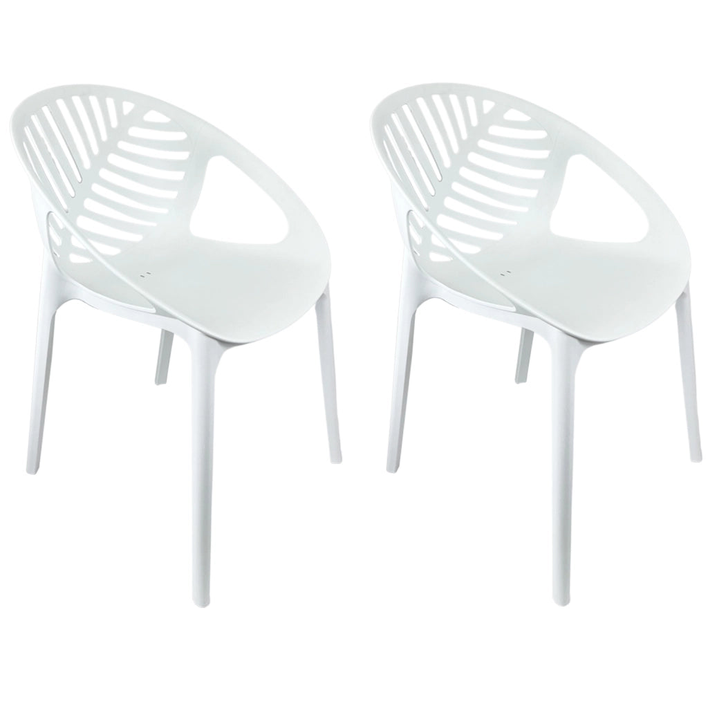 Marvin Sedia In Polipropilene Sierra Poltrona Da Interno Esterno Giardino Impilabile Design Moderno Natur Bianco/2 Sedie