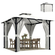 Tonnelle da giardino 3x3m ¨C zephmum ¨C crema, metallo, 300x300x250 cm