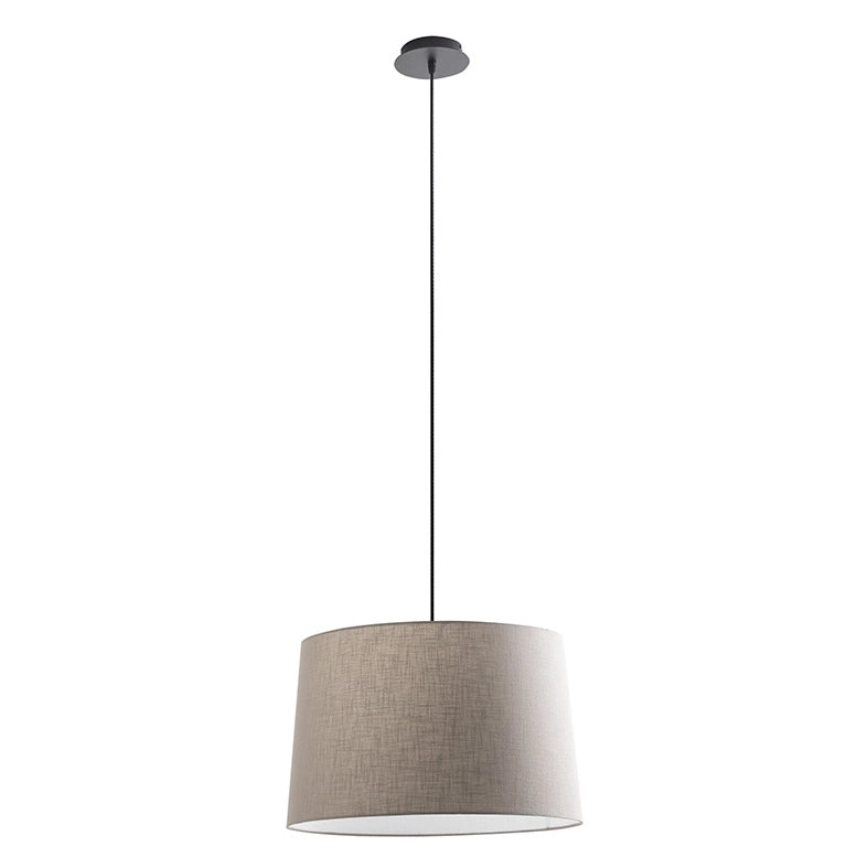 Vivien Sospensione Nera, Paralume Conico Avorio, Attacco E27, Potenza 75W, IP20, Diametro 48cm - Rossini Illuminazione