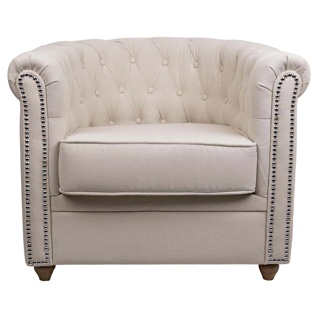 Poltrona imbottita bianca 80x80x48/72h