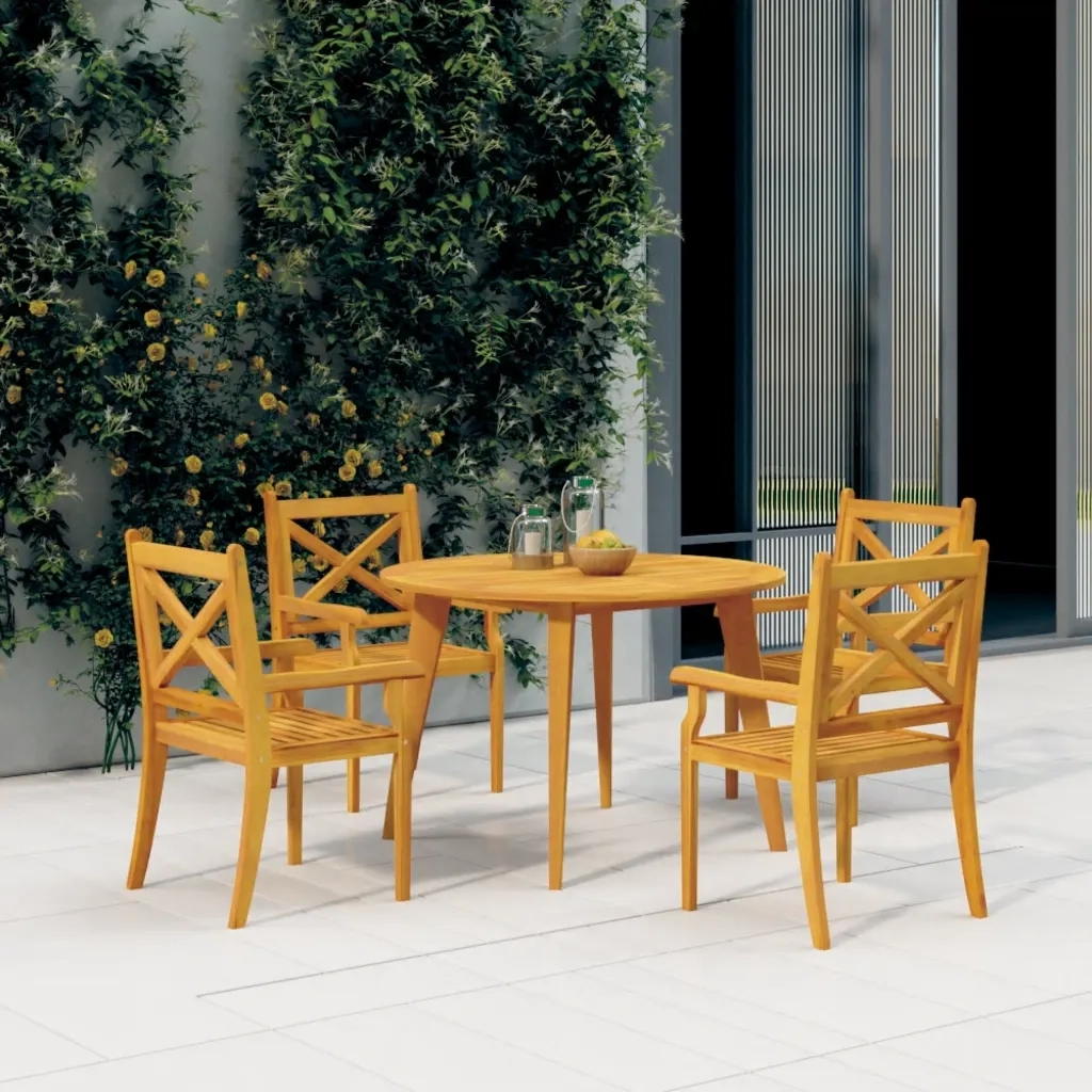 Set Mobili da Pranzo per Giardino 5 pz Legno Massello di Acacia 3058001