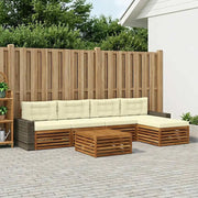 Set di divani da esterno 6 pcs Naturale e Crema 79 x 79 x 37 cm