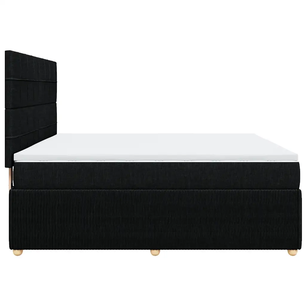 Giroletto a Molle con Materasso Nero 180x200 cm in Tessuto