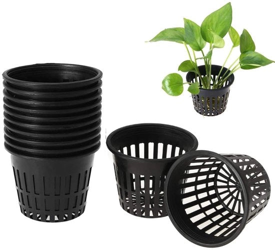 Set di contenitori per piante in hydrocultura - Materiale ecocompatibile e resistente - Nero - Contenitori per piante - Utilizzo per serra - 10 pezzi