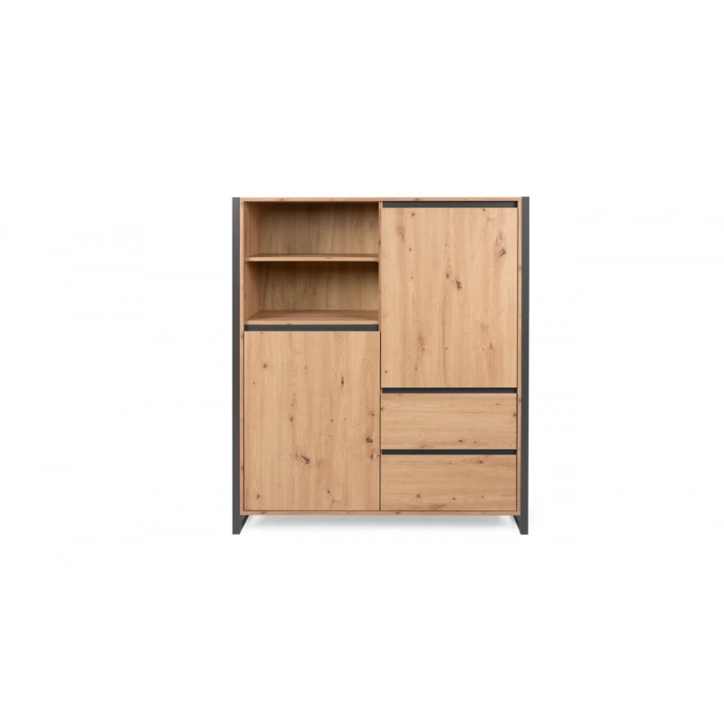 Credenza alta Denver 51 L120XP40XH140 quercia antracite