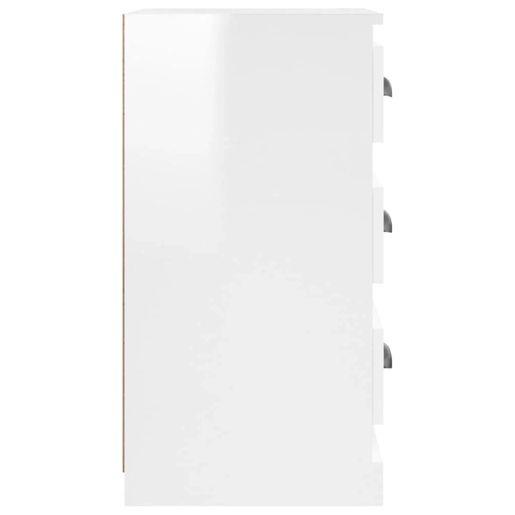 Buffet credenza cassettiera mobiletto mobile contenitore organizer per cucina soggiorno finitura lucida 36 x 35,5 x 67,5 cm legno ingegnerizzato bianco 02_0030636