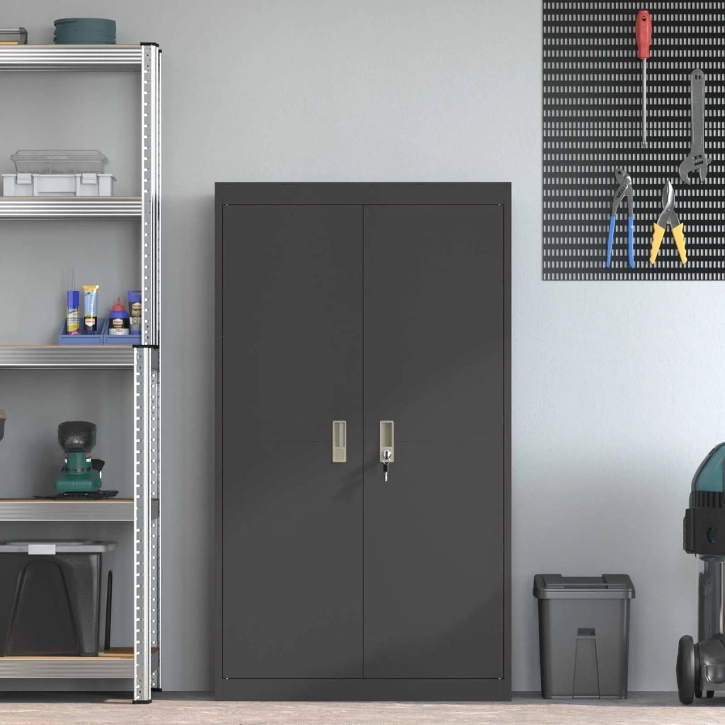 Armadio Nero 80 x 40 x 140 cm Acciaio