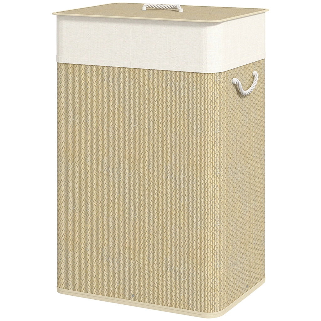 Cesto Ropa Sucia con Tapa 72L ¨C Zephmum ¨C Naturale 40x30x60 cm