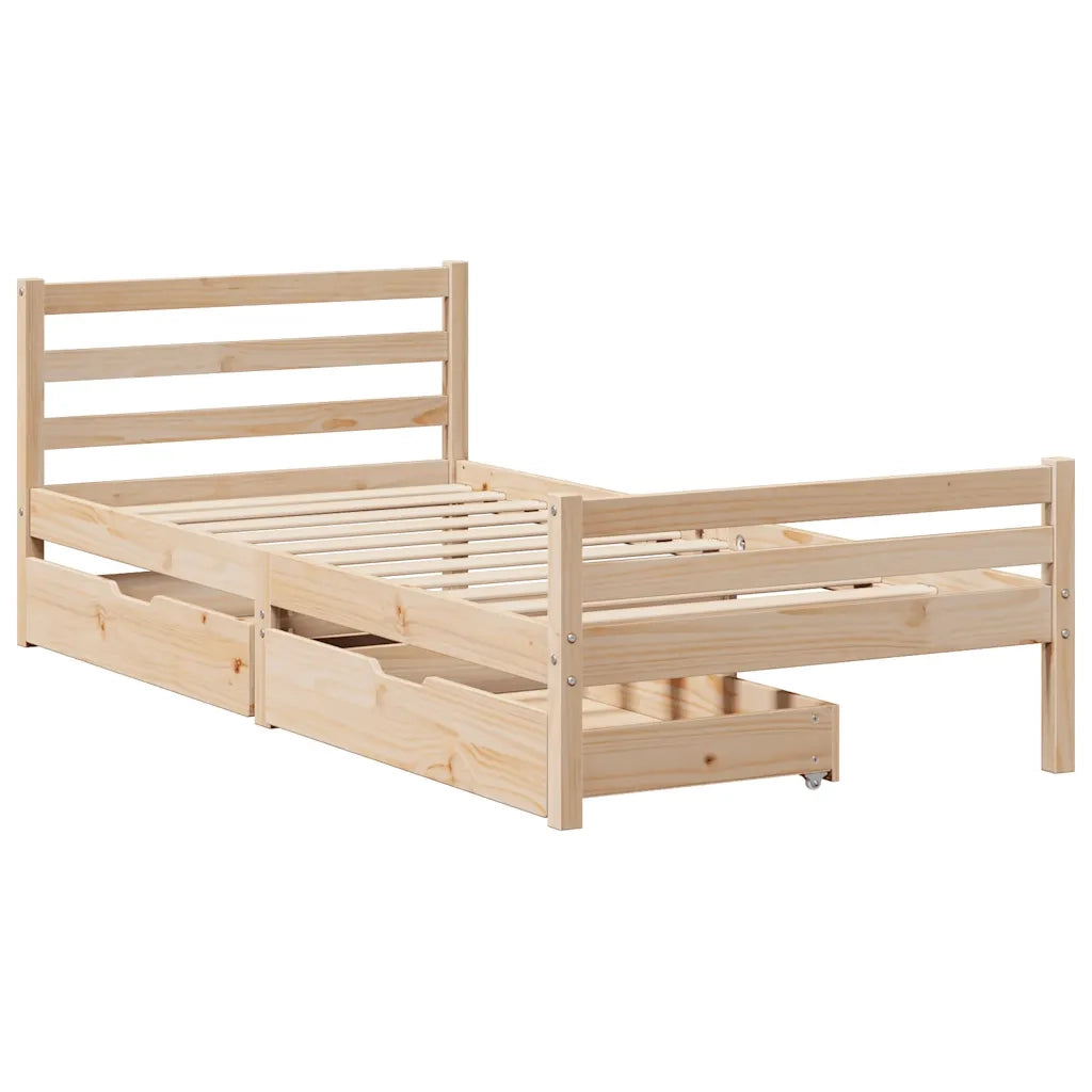 Giroletto senza Materasso 100x200 cm in Legno Massello di Pino