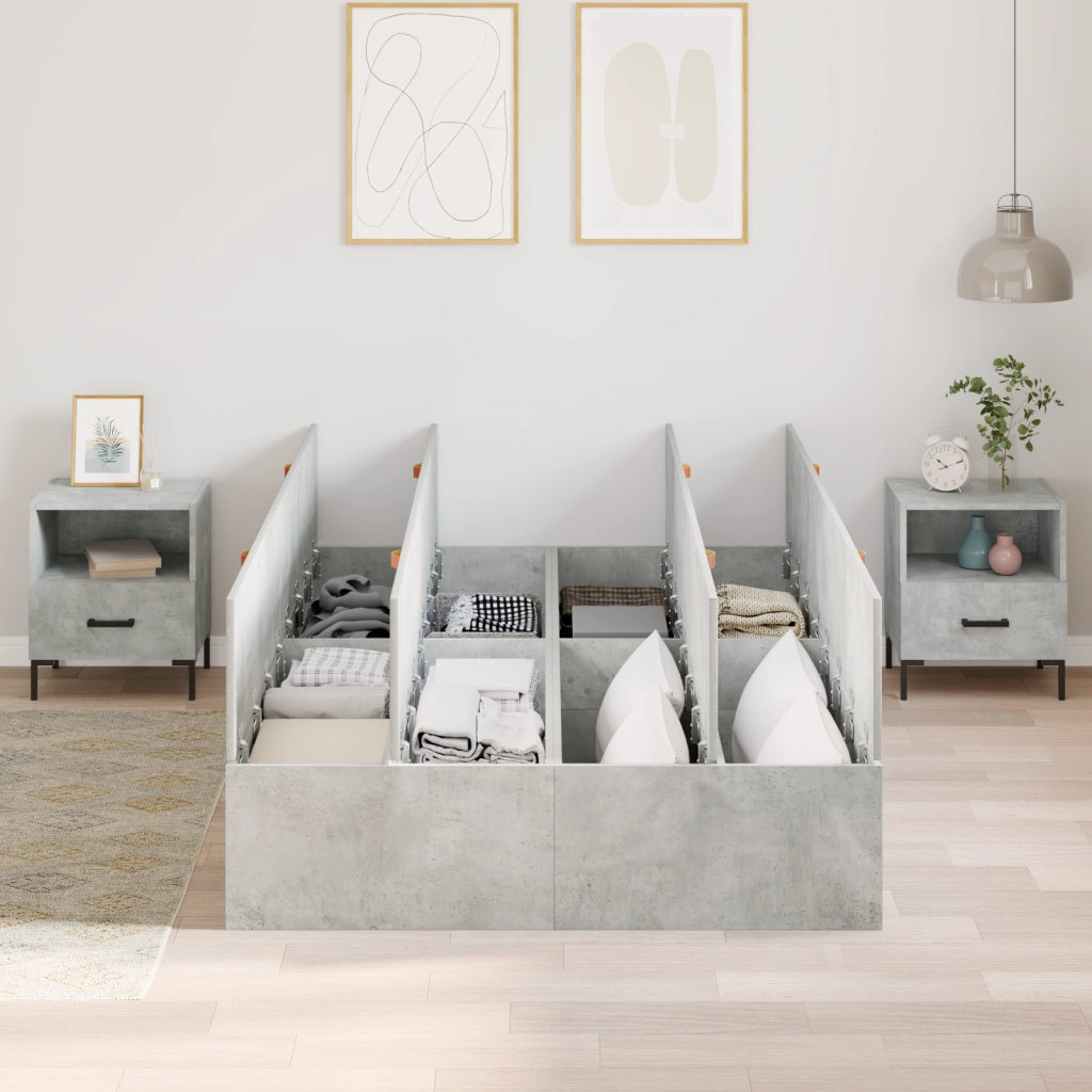 Struttura Letto Storage Grigio Cemento 120x200 cm