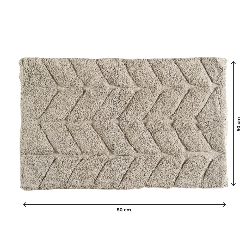 Tappeto Bagno Antiscivolo In Cotone Effetto Rilievo Assorbente, Morbido, Lavabile in Lavatrice 50x80 / 60x120 cm Grigio - 50x80 cm