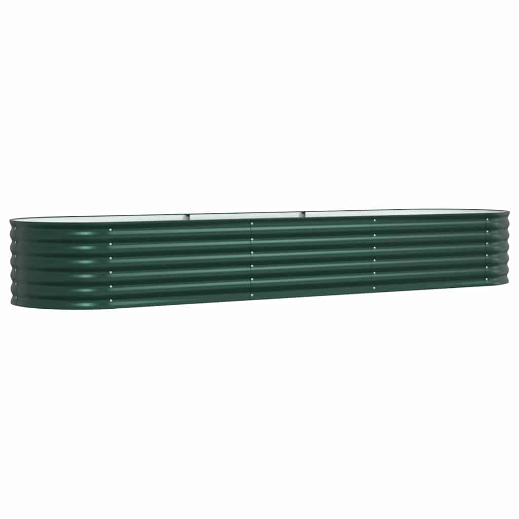 Fioriera rialzata moderna per esterni facile da montare 320 x 80 x 44 cm acciaio verde 02_0058908