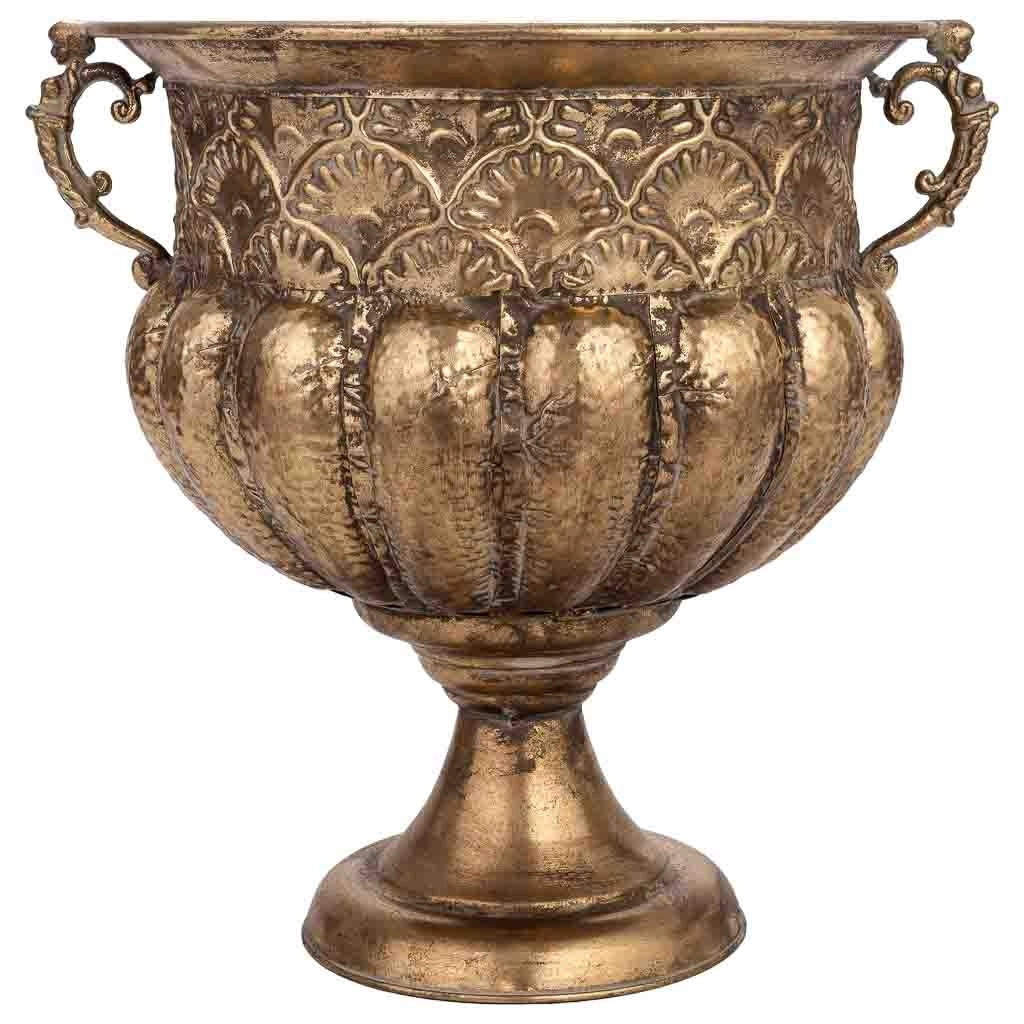 Vaso da fiori in metallo dorato 51,5x45x50h cm