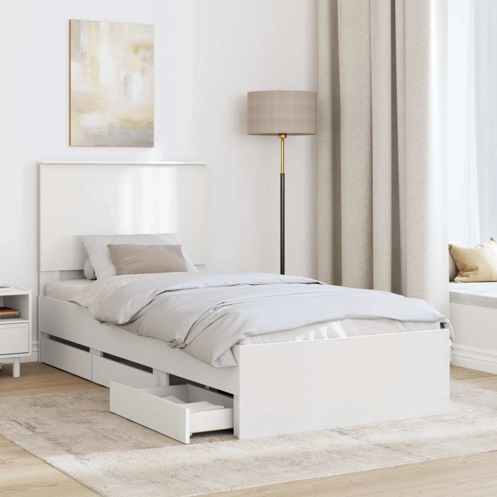 Struttura del letto Bianco 75 x 190 cm Legno Ingegnerizzato