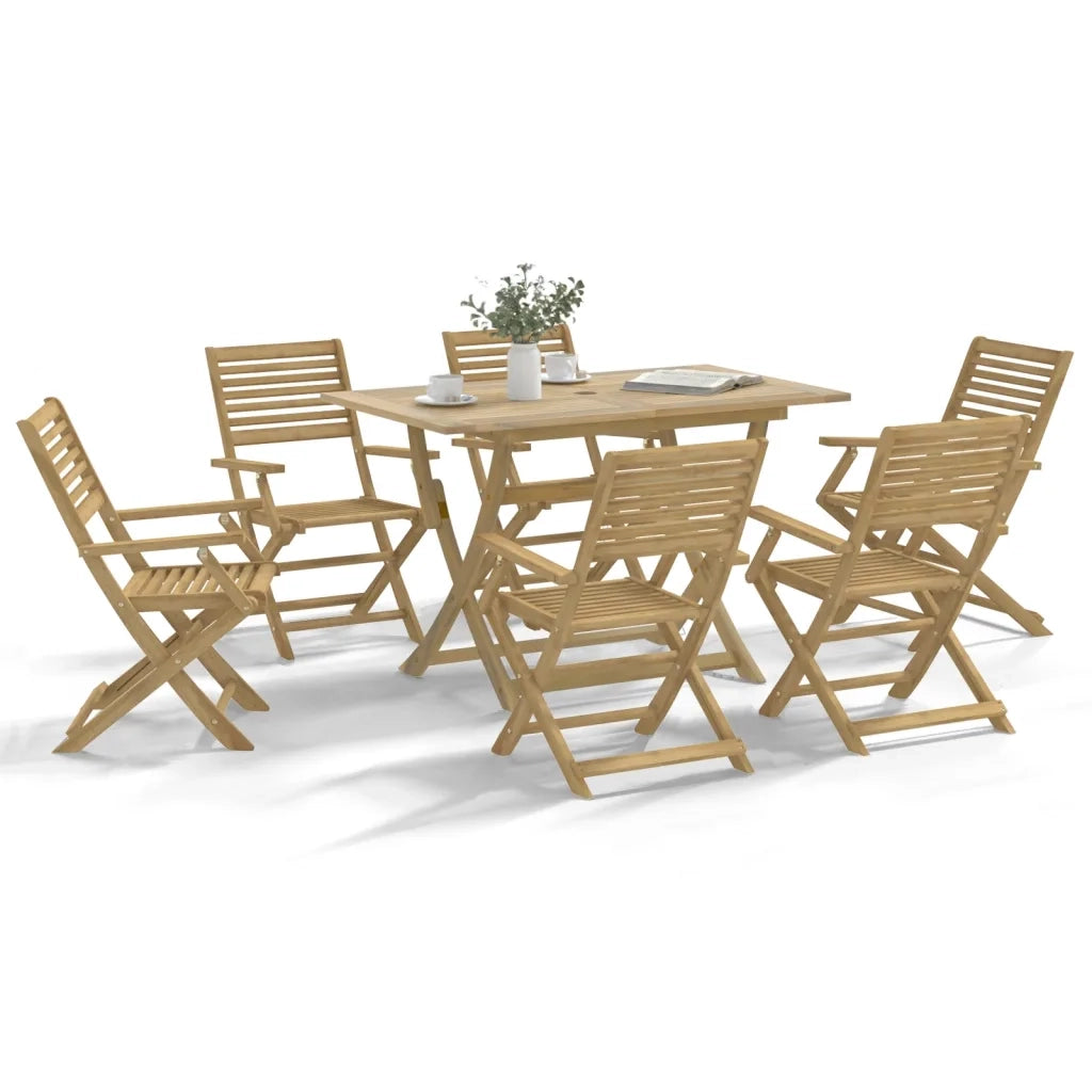 Set da Pranzo da Giardino 7 pz in Legno Massello di Acacia 3295000