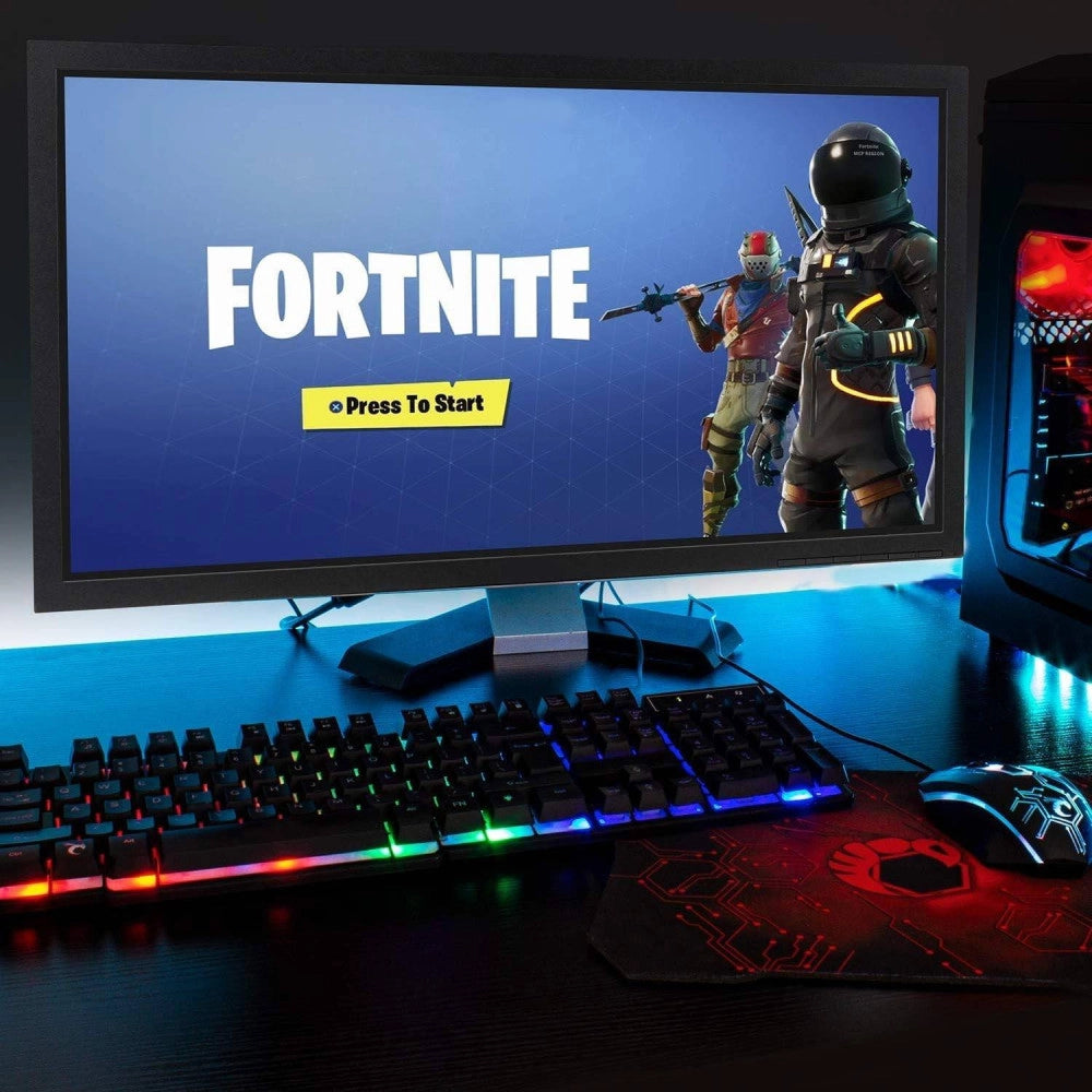 Trade Shop - Kit Gaming Per Pc Con Tastiera Cuffia Con Microfono Tappetino Mouse A Led 4in1 -