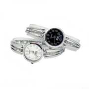 Trade Shop - Orologio Da Polso Elegante Argento Con Cristalli 24 Mm -