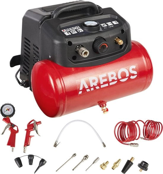 Compressore di aria compattato con accessori 13 pezzi - Silenzioso, basso consumo di manutenzione e multiforme utilizzo