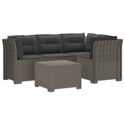 Divano da giardino 4 posti con cuscini aspetto rattan PP 3444027