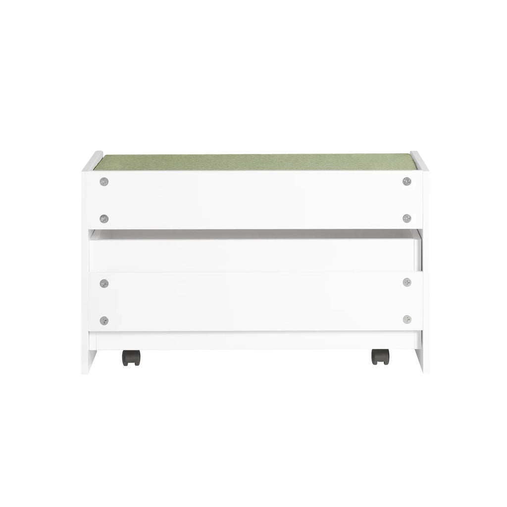 Cassapanca Portagiochi Per Bambini Scatola Portaoggetti Scarpiera Con Sedile Bianco 60x34x35cm KMB80-W SoBuy