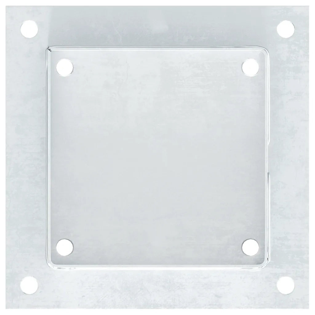 Basi per Pali Quadrate 4 pz Argento 141x141 mm Acciaio Zincato CFW4675074