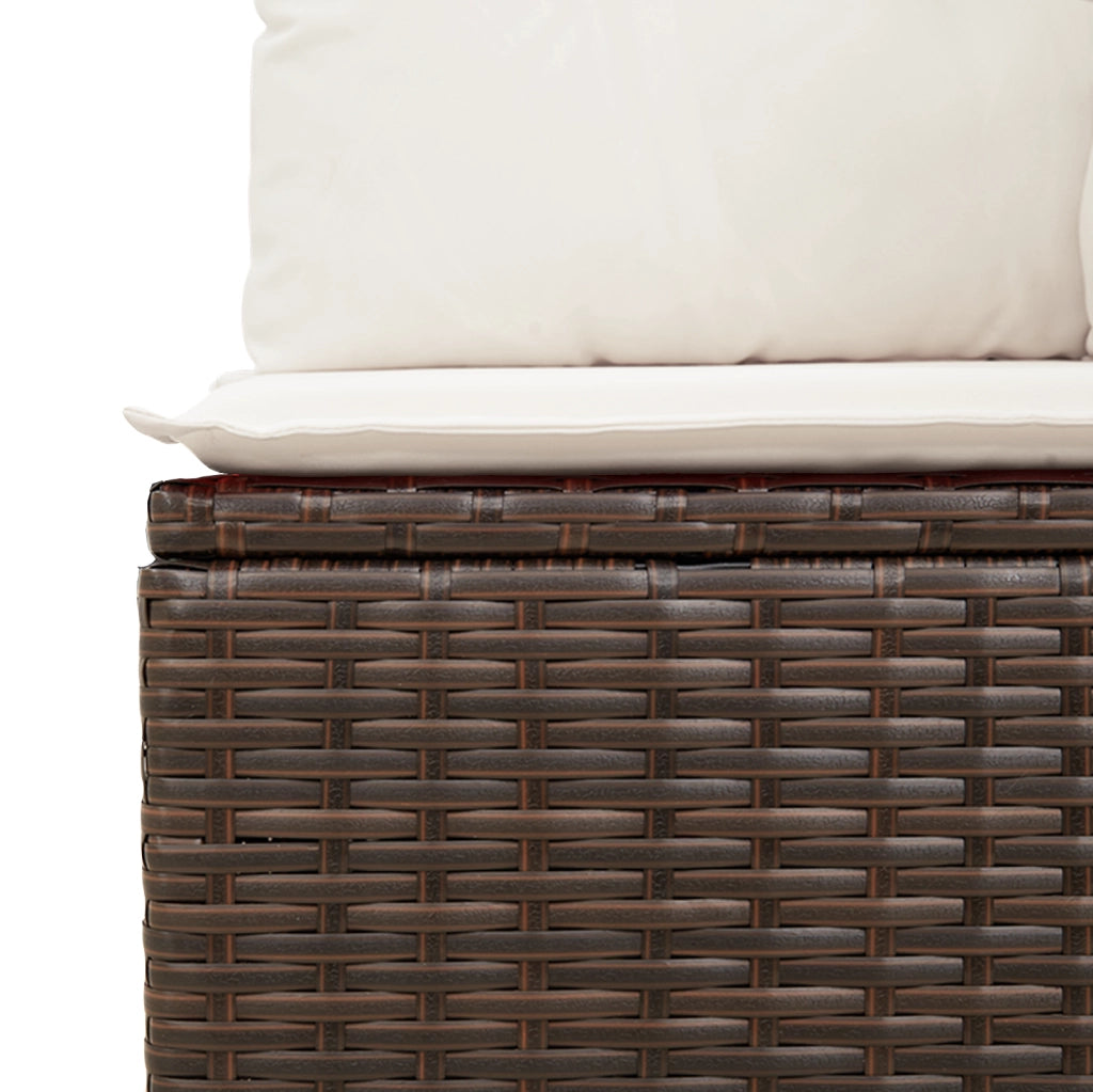 Set di divano da giardino 7 pezzi con cuscini in rattan poli grigio.